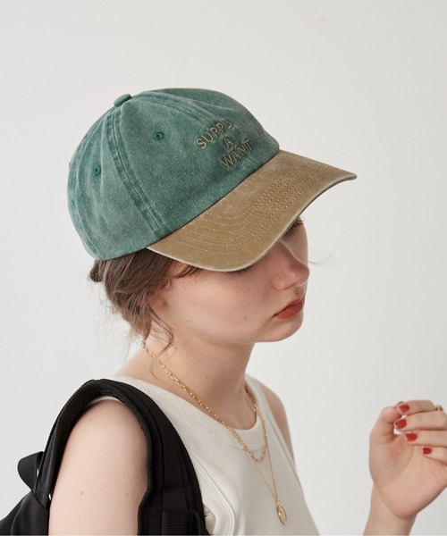 ange キャップ ANGIE キャップ 帽子 ウォッシュド加工ロゴキャップ レディース