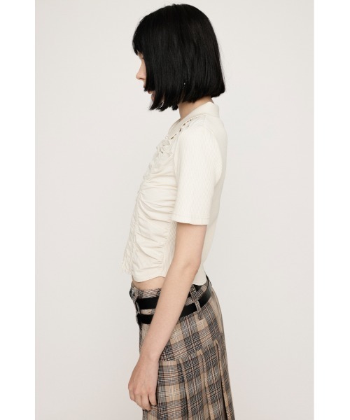SLY tシャツ FRONT GATHER ZIP TOPS フロント ギャザー ジップ
