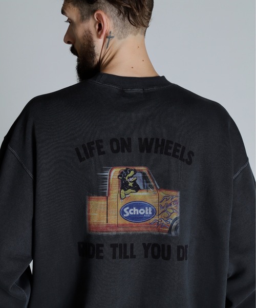 studhomme ボーダー スタースウェット 12aw ロットワイラー Schott N.Y.C トレーナー スウェット Schott/ショット/CREW