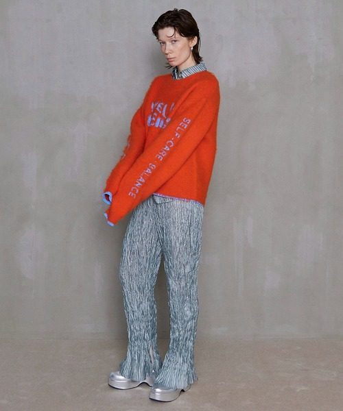 ニット セーター WELLBEING Logo Jacquard Knit Sweater/WELLBEINGロゴジャガードニット「MAISON SP MAISON SPECIAL ニット セーター WELLBEING Logo Jacquard Knit