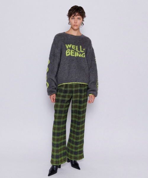 ニット セーター WELLBEING Logo Jacquard Knit Sweater/WELLBEINGロゴジャガードニット「MAISON SP MAISON SPECIAL ニット セーター WELLBEING Logo Jacquard Knit