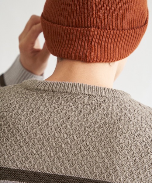 ikka セーター ニット モールミックスボーダーニット メンズ