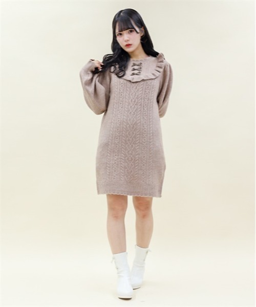 最終値下げ　新品未使用アクシーズファムポエティック　ブロッキングフリルワンピ黒M axes femme POETIQUE（アクシーズファムポエティック）の