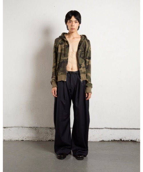 ネヴァーフォーゲット　カモフラージュ ジップアップパーカー NVRFRGT（ネヴァーフォーゲット） パーカー PANELLED ZIP UP HOODIE