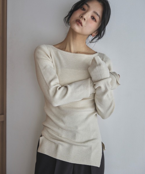 シンプルボートネックニット シンプルボートネックニット | ファッション通販サイト NUGU
