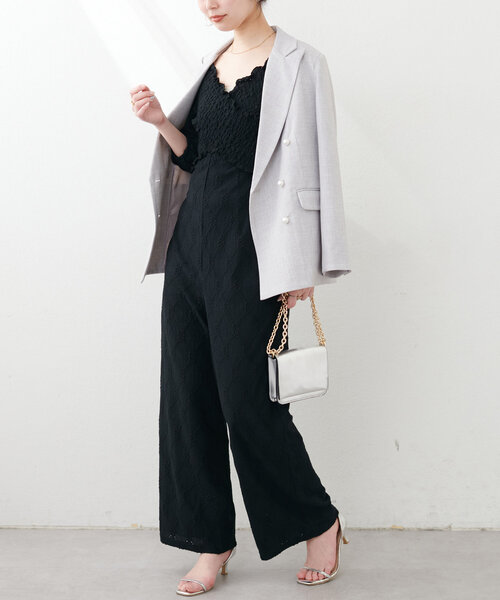 naturalcoutureカットレースフロントクロスサロペ カットレースフロントクロスサロペ | natural couture