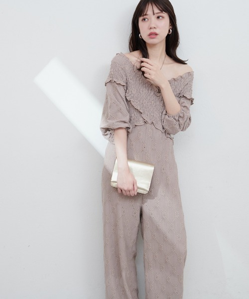 カットレースフロントクロスサロペ naturalcouture Lサイズ natural couture パンツ カットレースフロントクロスサロペ