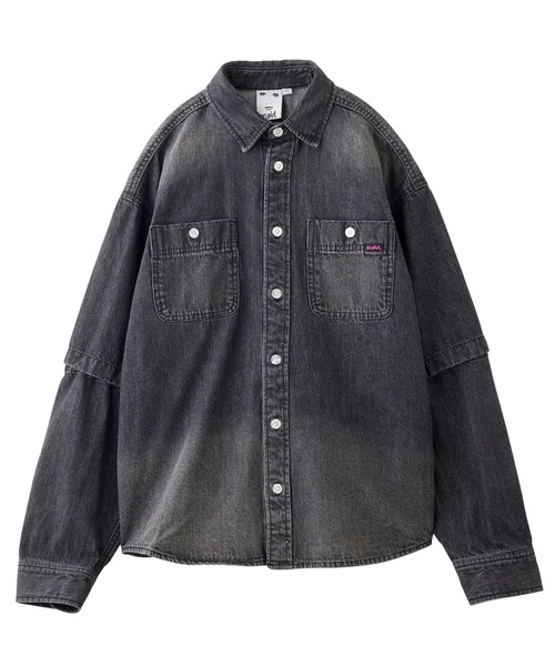 X-girl（エックスガール） ブラウス シャツ 夏 DENIM 2WAY SHIRT