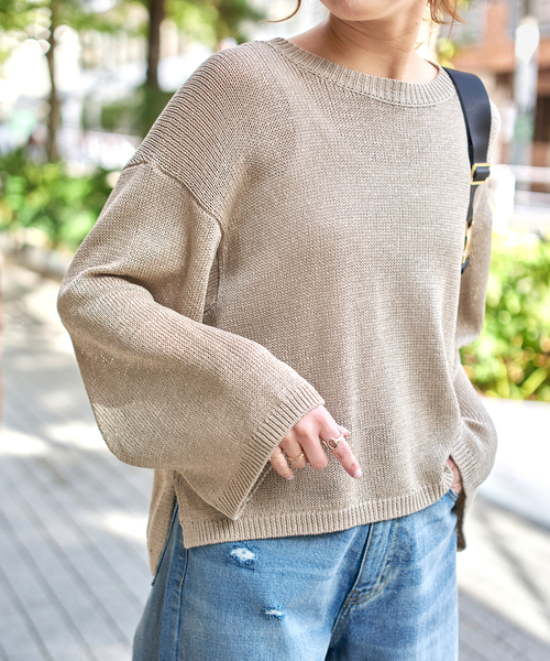 923t*美品 24SS スピック＆スパン アイスコットン ルーズニット. 923t*美品 24SS スピック＆スパン アイスコットン ルーズニット