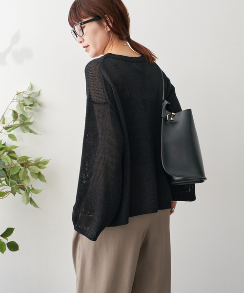 Spick＆Span ニット セーター ルーズコットンテープヤーンニット