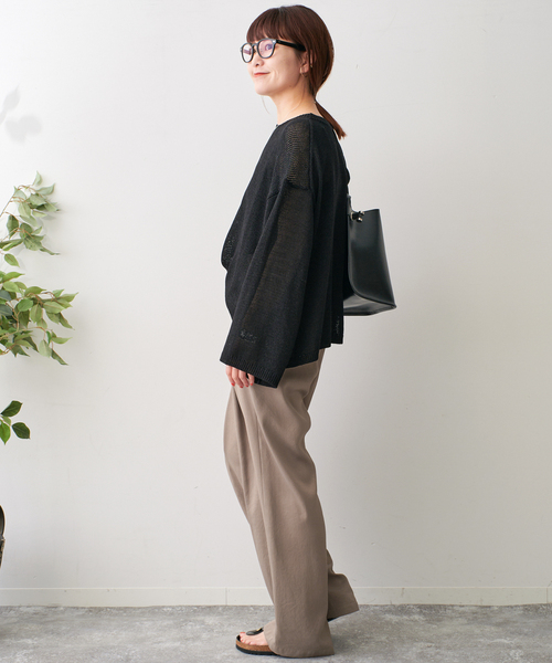 Spick＆Span ニット セーター ルーズコットンテープヤーンニット