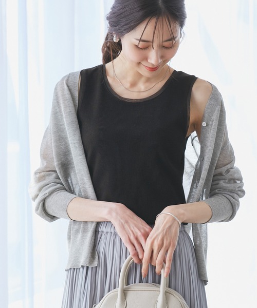 ROPE' PICNIC タンクトップ ノースリーブ シアードッキングラメ