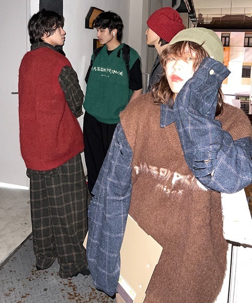 「MASONPRINCE」 Vネックニット M ブラウン メンズ_画像7
