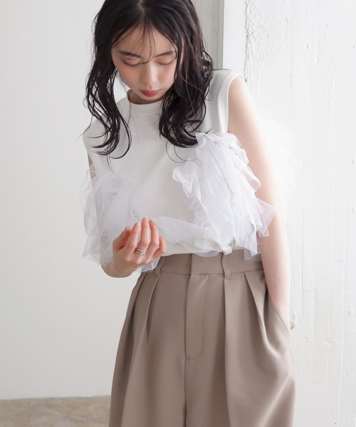 tシャツ 3WAYチュールデザインT レディースsk0328 LIAN tシャツ 3WAYチュールデザインT レディース : ZOZOTOWN