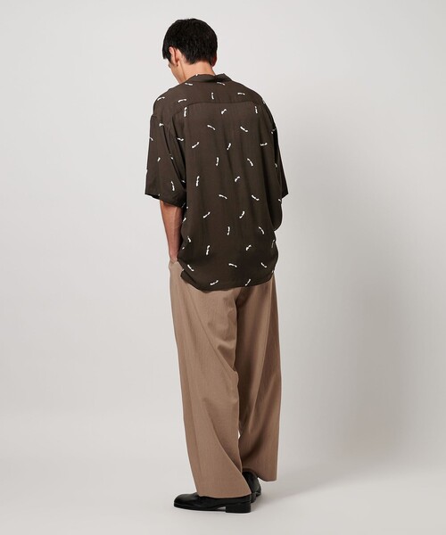 monkey time シャツ ブラウン美品 即発送】【美品】モンキータイム オープンカラーシャツ XL