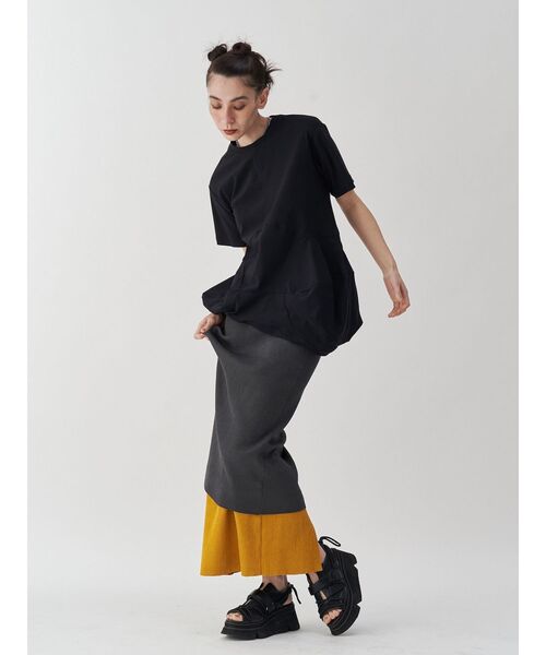 tシャツ SQUARE CUBE HEM TOP / スクエアキューブヘムトップ レディース UN3D. tシャツ SQUARE CUBE HEM TOP / スクエアキューブヘム
