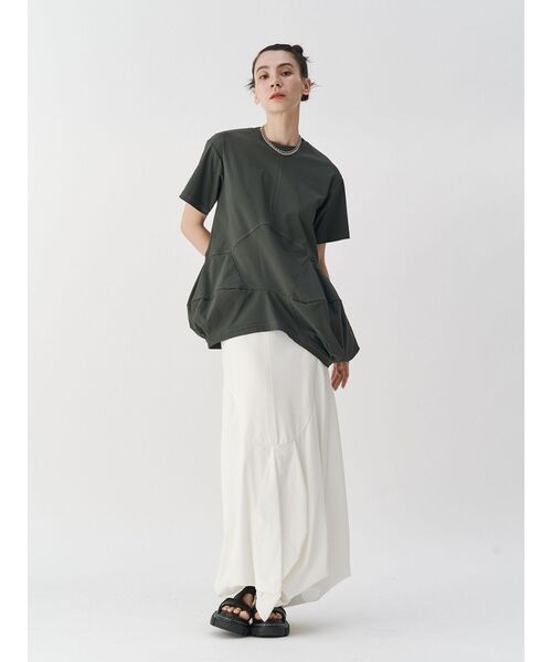 tシャツ SQUARE CUBE HEM TOP / スクエアキューブヘムトップ レディース UN3D. tシャツ SQUARE CUBE HEM TOP / スクエアキューブヘム