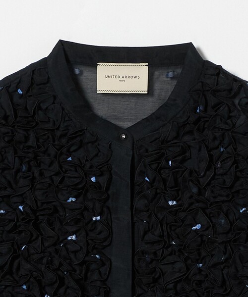 UNITED ARROWS ブラウス シャツ 2トーン ドットジャガード