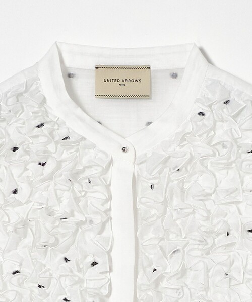 【新品未使用】2トーン ドットジャガードブラウス UNITED ARROWS ブラウス シャツ 2トーン ドットジャガード