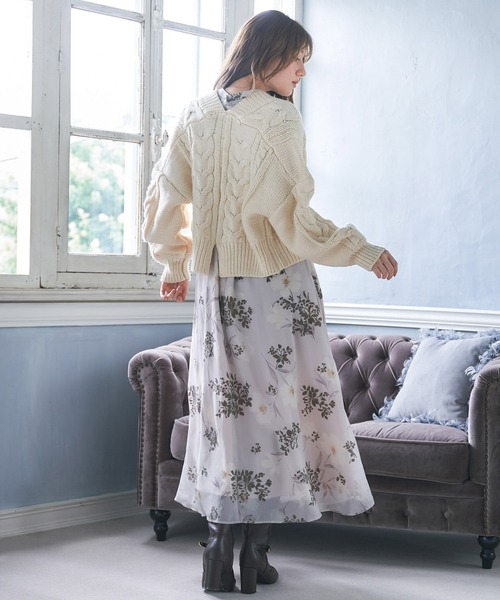 「NOELA」 ニットカーディガン フリー ブラウン レディース_画像4