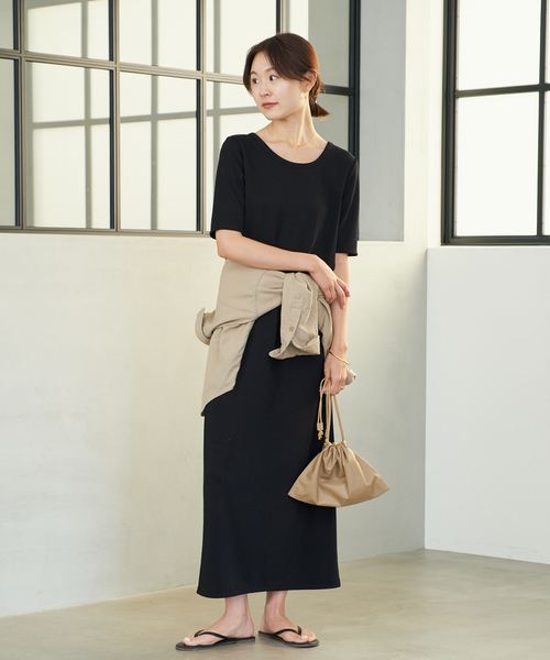 plage Ribハーフスリーブワンピース Rib ハーフスリーブ ワンピース（ワンピース）｜Plage