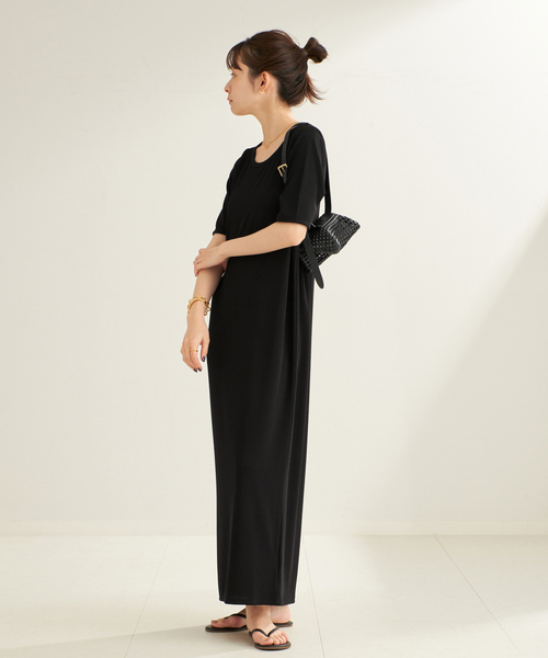 plage Ribハーフスリーブワンピース plage 美品 リブハーフスリーブワンピース 36 黒 - メルカリ