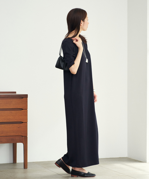 Plage Rib ハーフスリーブワンピース ブラック