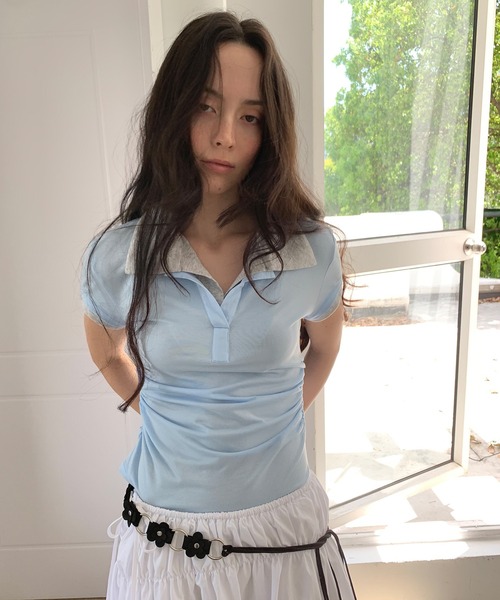 tシャツ 「LONSLAN」レイヤードポロTシャツ LONW25s050 レディース