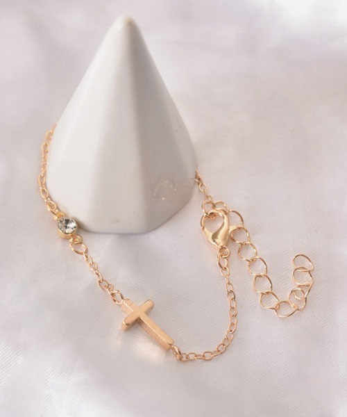 VIBGYOR Women ブレスレット 「float」クロス モチーフ シンプル 