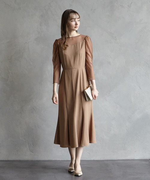 「AIMER」 長袖ワンピース MEDIUM キャメル レディース_画像4