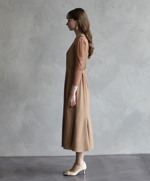 「AIMER」 長袖ワンピース MEDIUM キャメル レディース_画像6