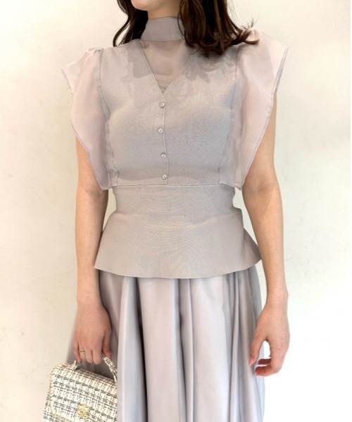 「SNIDEL」 ノースリーブニット ONE SIZE グレー レディース