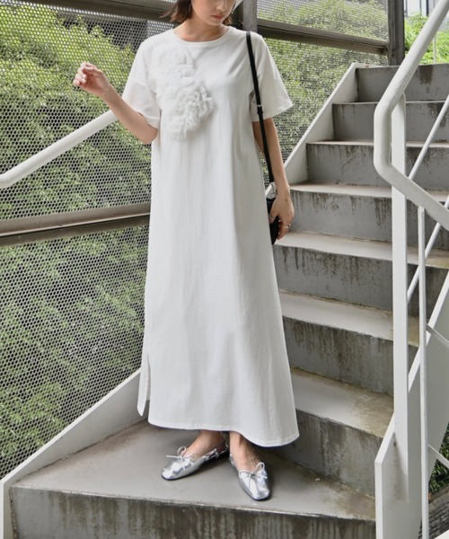 WILLFULLY（ウィルフリー） ワンピース 半袖 tulle motif half sleeve