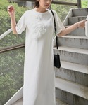 ワンピース 半袖 tulle motif ha...の詳細画像3