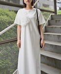 ワンピース 半袖 tulle motif ha...の詳細画像4