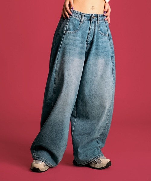 MAISON SELECT ワイドパンツ ジーンズ デニム デニムパンツ 7A1 サイド