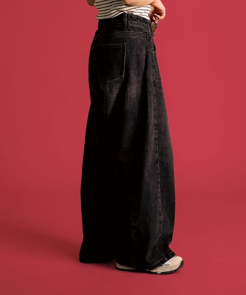 MAISON SELECT ワイドパンツ ジーンズ デニム デニムパンツ 7A1 サイド