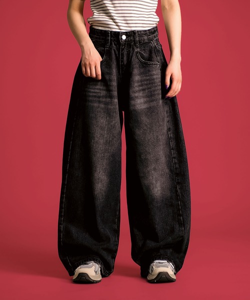 MAISON SELECT ワイドパンツ ジーンズ デニム デニムパンツ 7A1 サイド