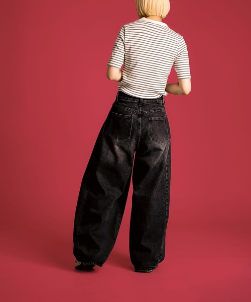 MAISON SELECT ワイドパンツ ジーンズ デニム デニムパンツ 7A1 サイド