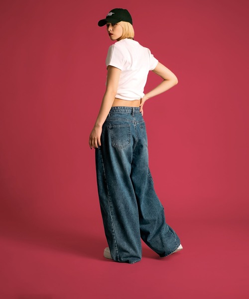MAISON SELECT ワイドパンツ ジーンズ デニム デニムパンツ 7A1 サイド