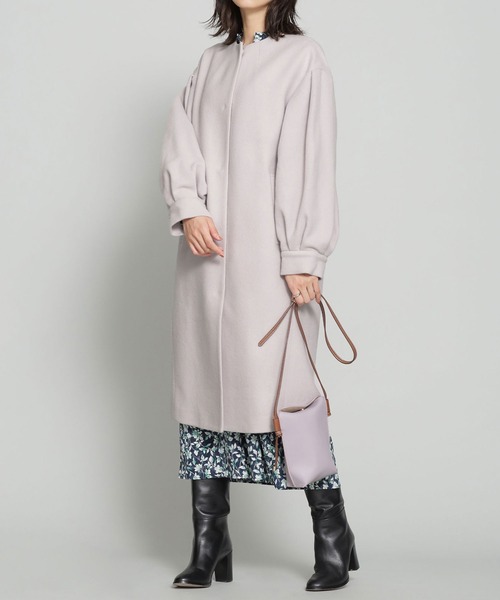 NANO universe（ナノ・ユニバース） ノーカラーコート 38 ライトグレー