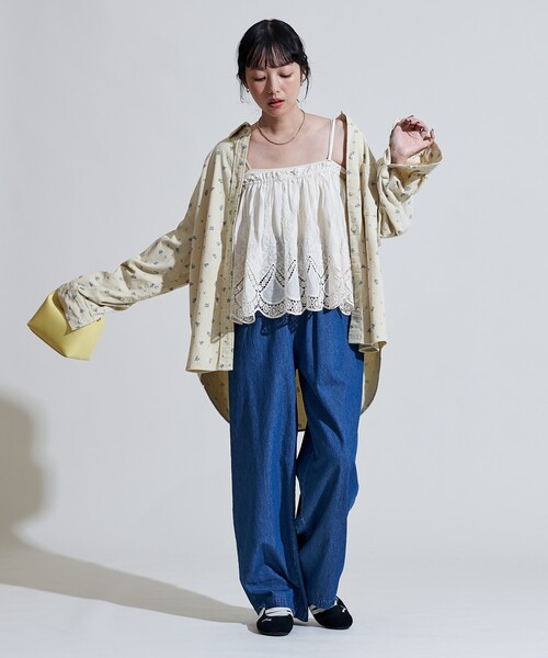 ブラウス シャツ カントリーフラワー コーデュロイシャツ「セットアップ対応」/小花柄 レディース FREAK'S STORE ブラウス シャツ カントリーフラワー