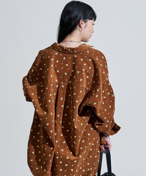 ブラウス シャツ カントリーフラワー コーデュロイシャツ「セットアップ対応」/小花柄 レディース FREAK'S STORE ブラウス シャツ カントリーフラワー