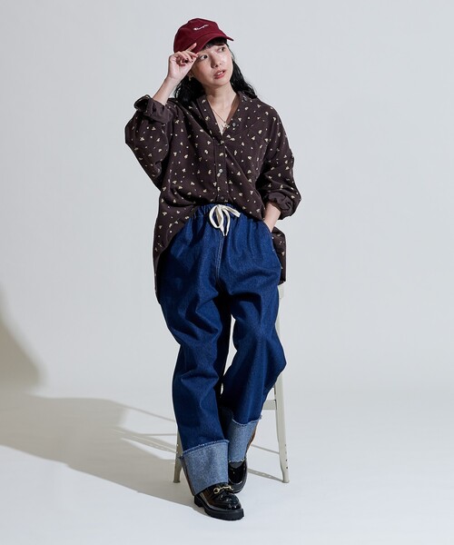 ブラウス シャツ カントリーフラワー コーデュロイシャツ「セットアップ対応」/小花柄 レディース FREAK'S STORE ブラウス シャツ カントリーフラワー