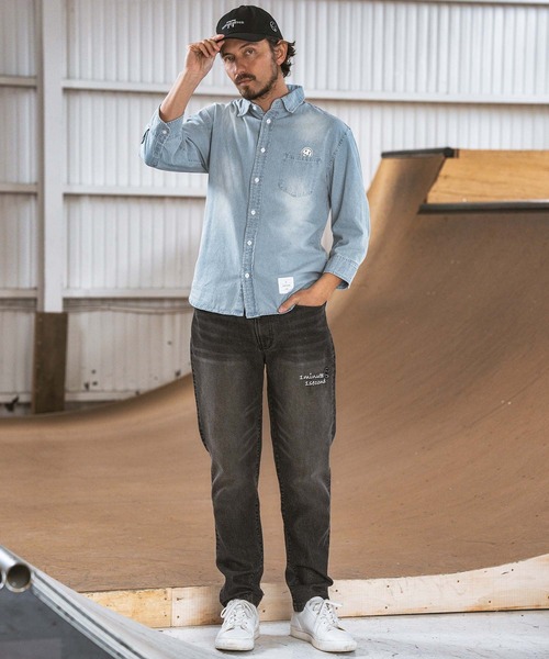 seventy seven 「seventy seven」 長袖シャツ M ブルー メンズ