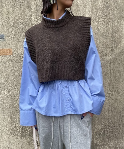 AIC. ベスト ジレ バックホールショートニットベスト レディース