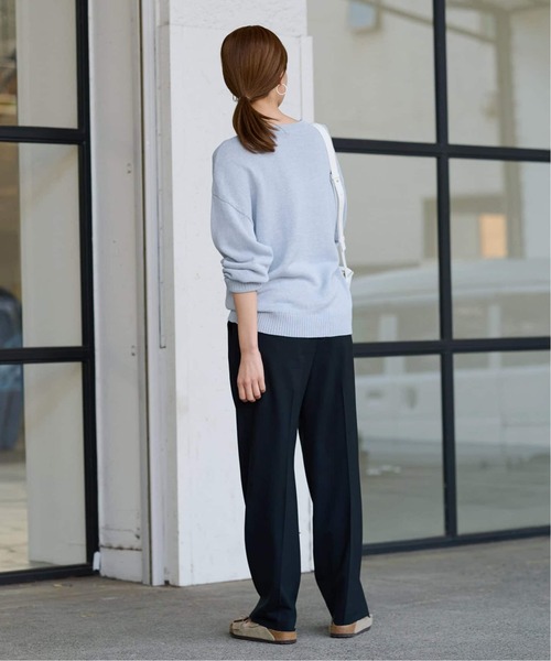 青色 Vネック 長袖ニットセーター 　フレイムワーク　ゆったり DRESSLAVE（ドレスレイブ） ニット セーター fox cashmere vneck