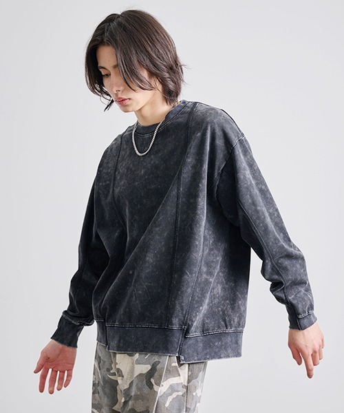 Revo. スマホショルダー トレーナー スウェット ケミカルウォッシュ