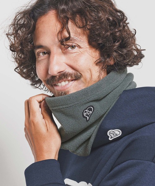 ネックウォーマー スヌード mko13189-neck warmer with heart patch ネックウォーマー(1M25F220) メンズ