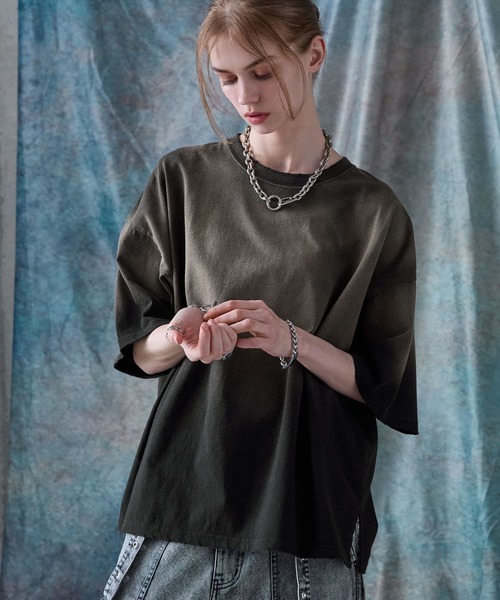 「SERACE」 半袖Tシャツ S チャコールグレー メンズ_画像4